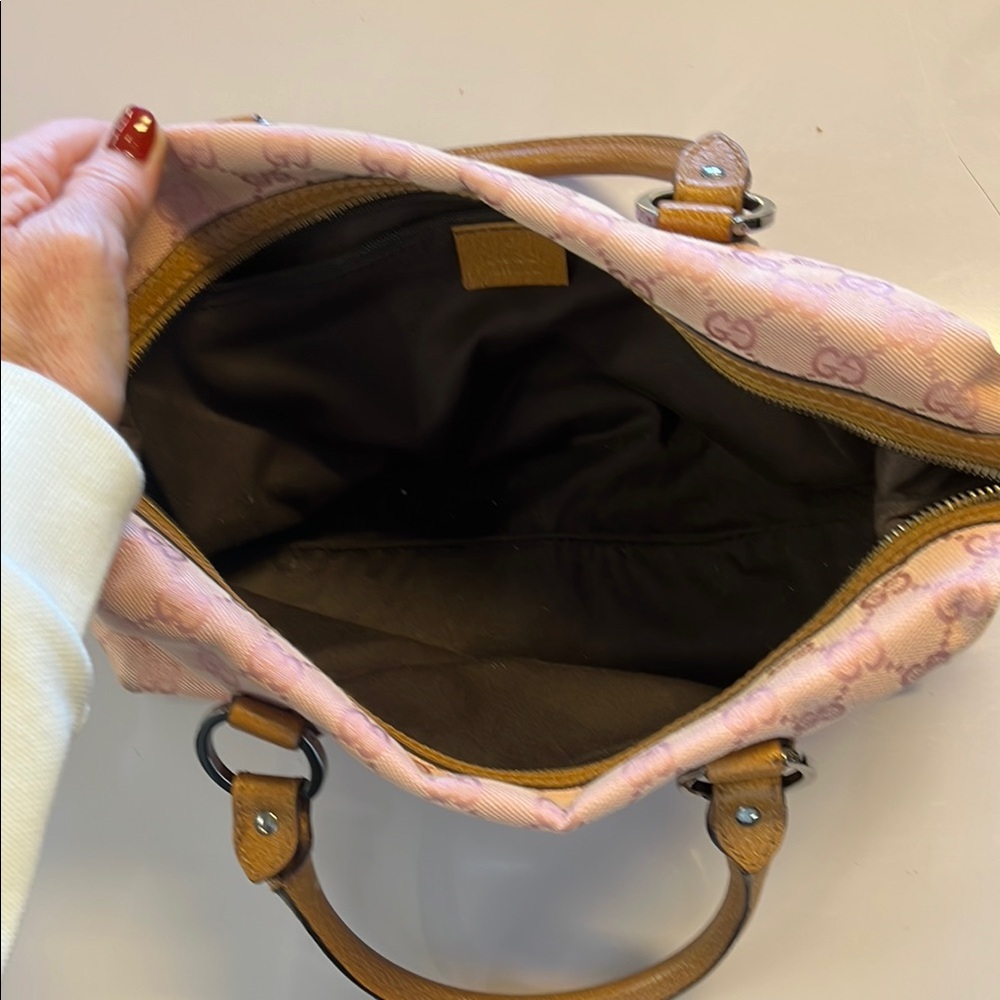 Gucci Pink and Brown Satchel - Picture 7 of 13